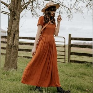 Christy Dawn Scarlett Maxi dress in Rust